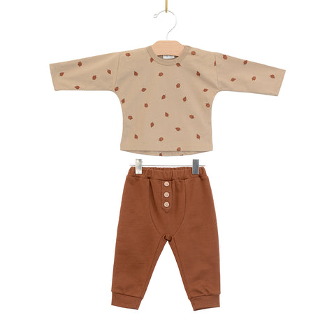 Baby Boy Set- Rust Acorns