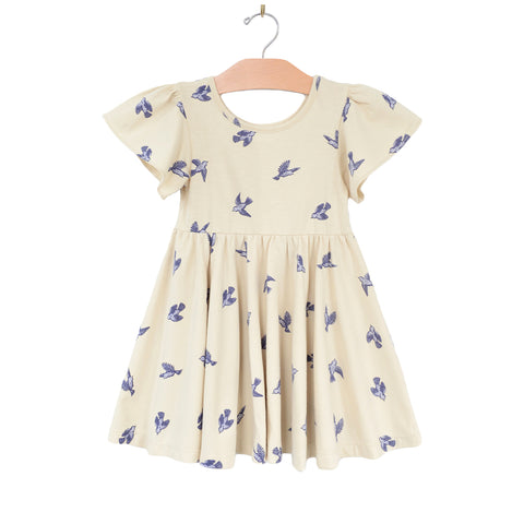 Twirl Dress- Bluebirds