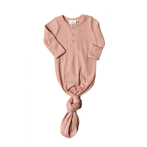 Newborn Knotted Gown - Soft Rose