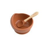 Silicone Bowl with Spoon Set - Clay