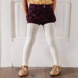 Cable Knit Tights - Heathered Ivory