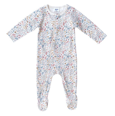 Footed Zip Romper - Mountain Meadow