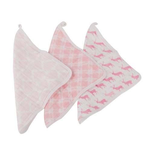 Cotton Muslin Washcloth Set - Pop of Pink